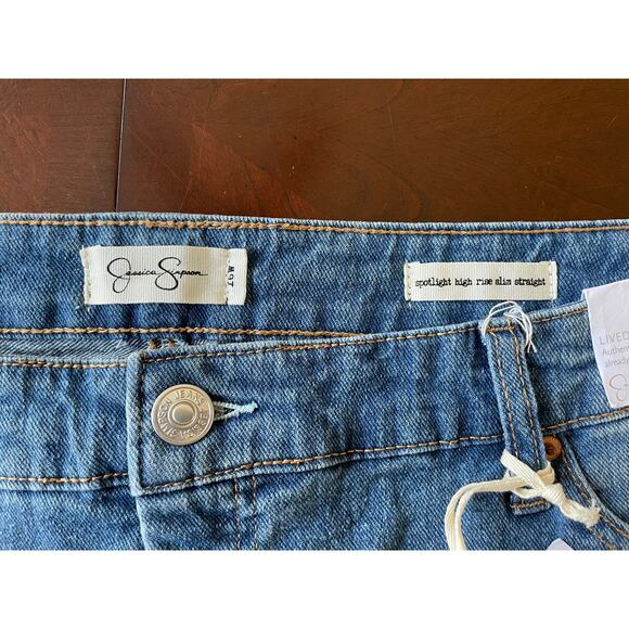 JESSICA SIMPSON, SIZE 16W BLUE JEANS HIGH RISE SLIM STRAIGHT - Picture 10 of 10
